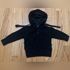 Cozy Black Kids Thermal Hoodie